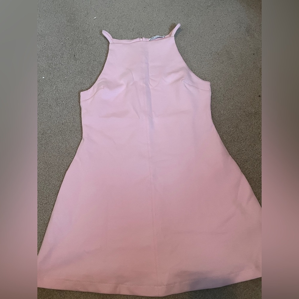 Zara Light Pink Halter Mini Dress